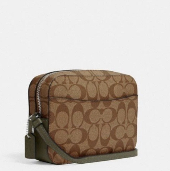 Coach Jaime Mini Camera Crossbody Bag, Signature Brown & Dark Sage, EUC - Picture 2 of 8